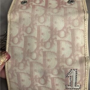 Dior Pink Monogram rhinestone key holder
